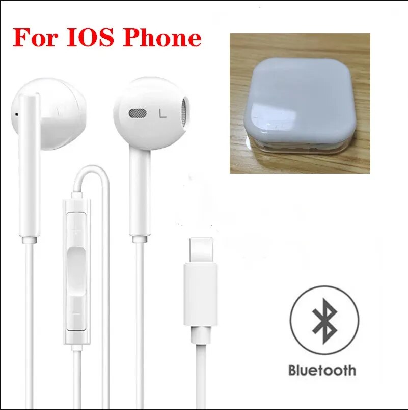 In Ear Headphones Wired Bluetooth Earphones for iPhone 13 12 11 Pro XR XS Max Mini 7 Plus Earbuds with Mic headset for Android